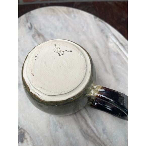 Unknown Brand Studio Pottery Mug Signed RK Green Stoneware Vintage Handmade - Picture 4 of 7